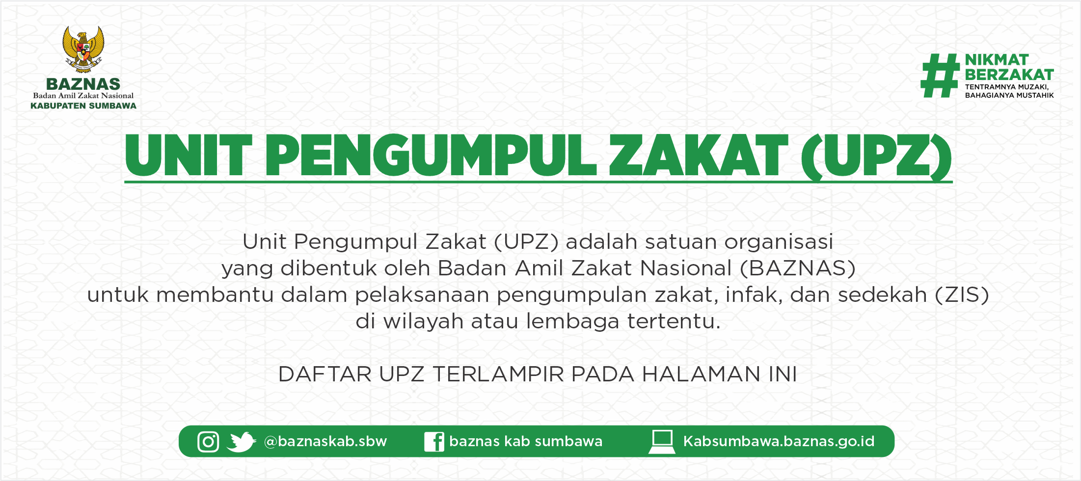 Pengertian Unit Pengumpul Zakat (UPZ)