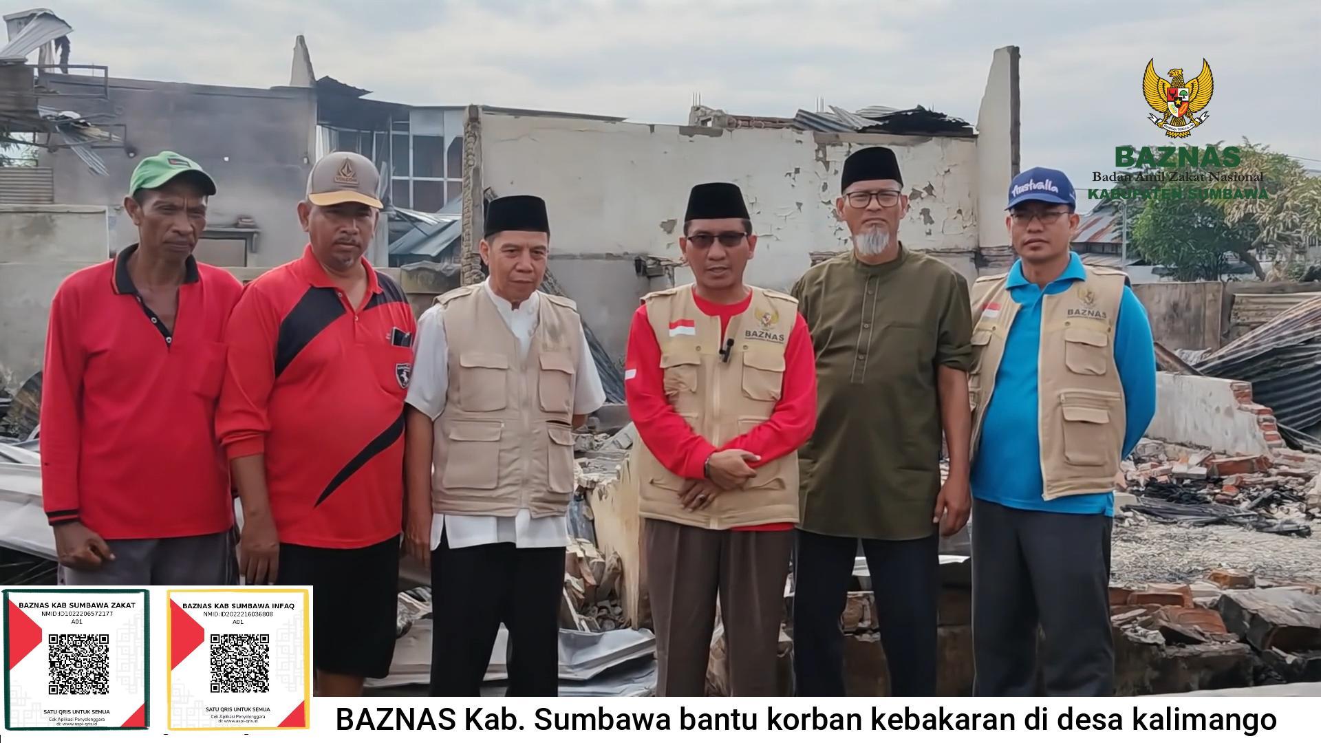 BAZNAS Kabupaten Sumbawa salurkan bantuan kepada korban kebakaran dusun pok desa kalimango kec. alas